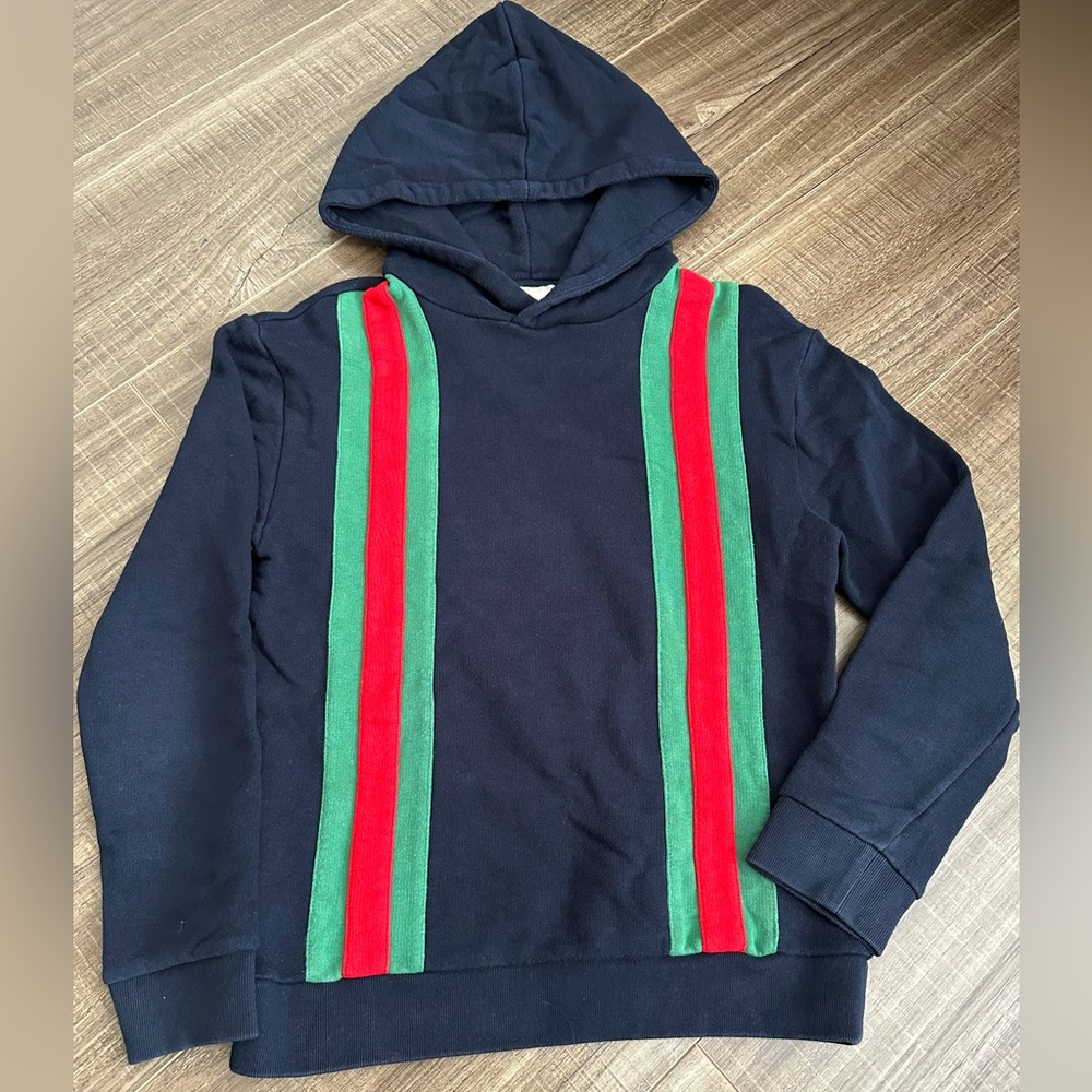 Gucci Kids Red Green Stripe hoodie / sweatshirt 10Y
